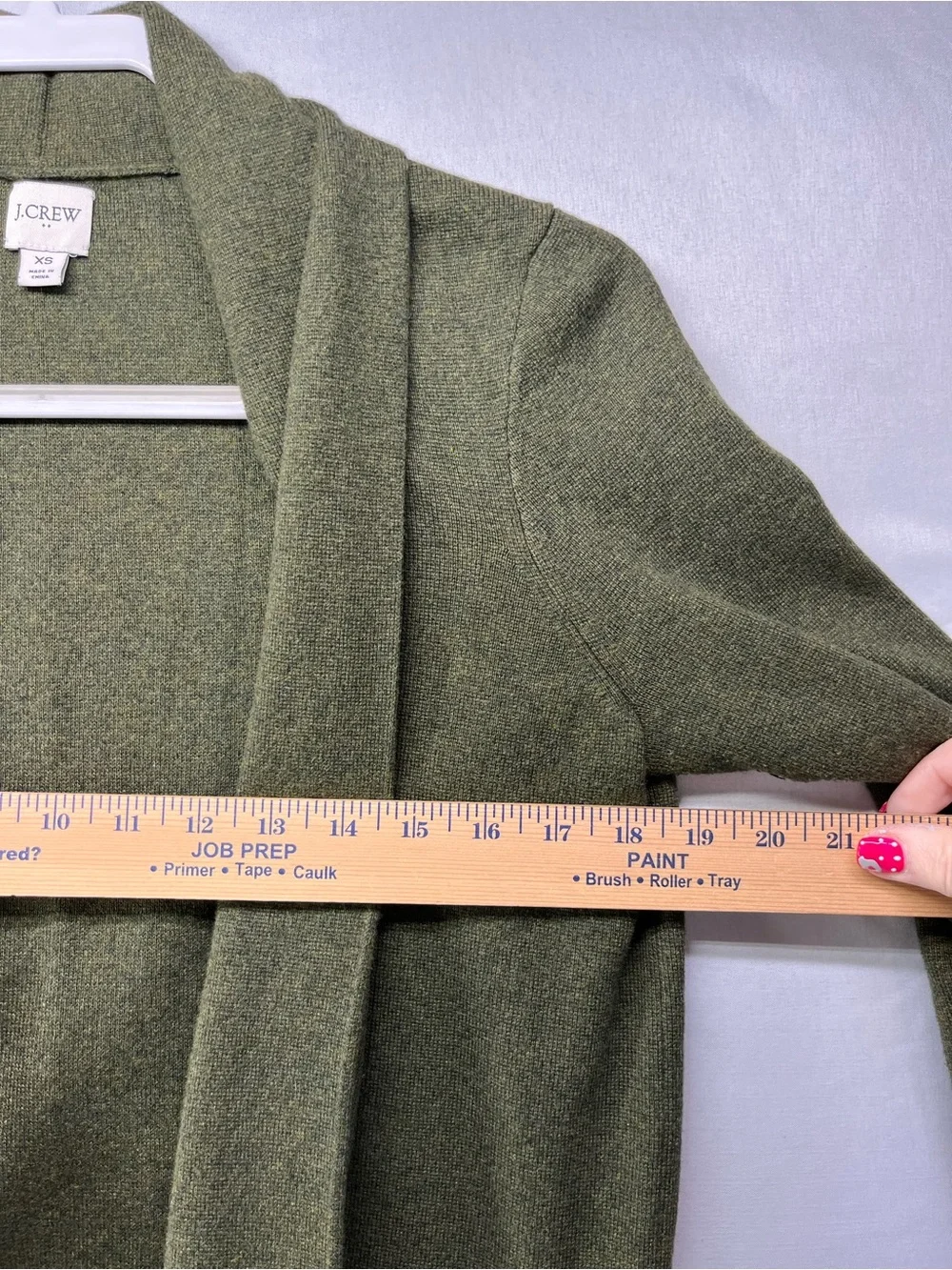 J. Crew Olive Open-Front Chelsea Cardigan